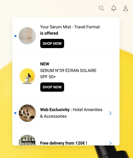 push notification customized buttons