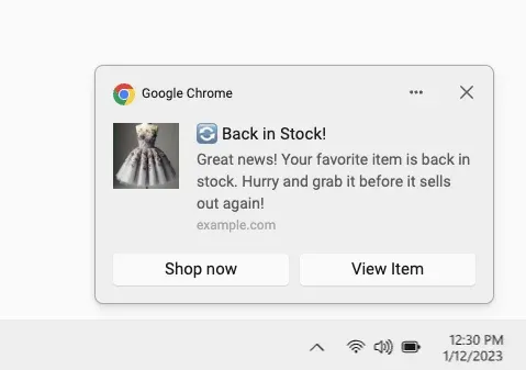 back in stock push notifications