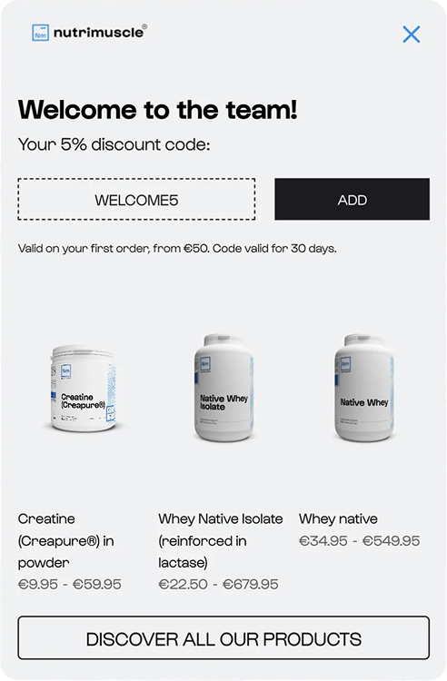 Welcome popup