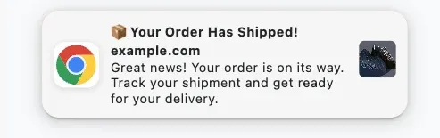 order shipping push notification