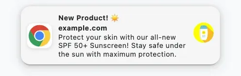 push notification with new product