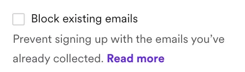 block existing emails in campaign