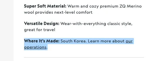 Allbirds product details in description clothing