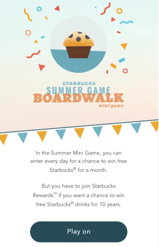 Starbucks customer rewards game