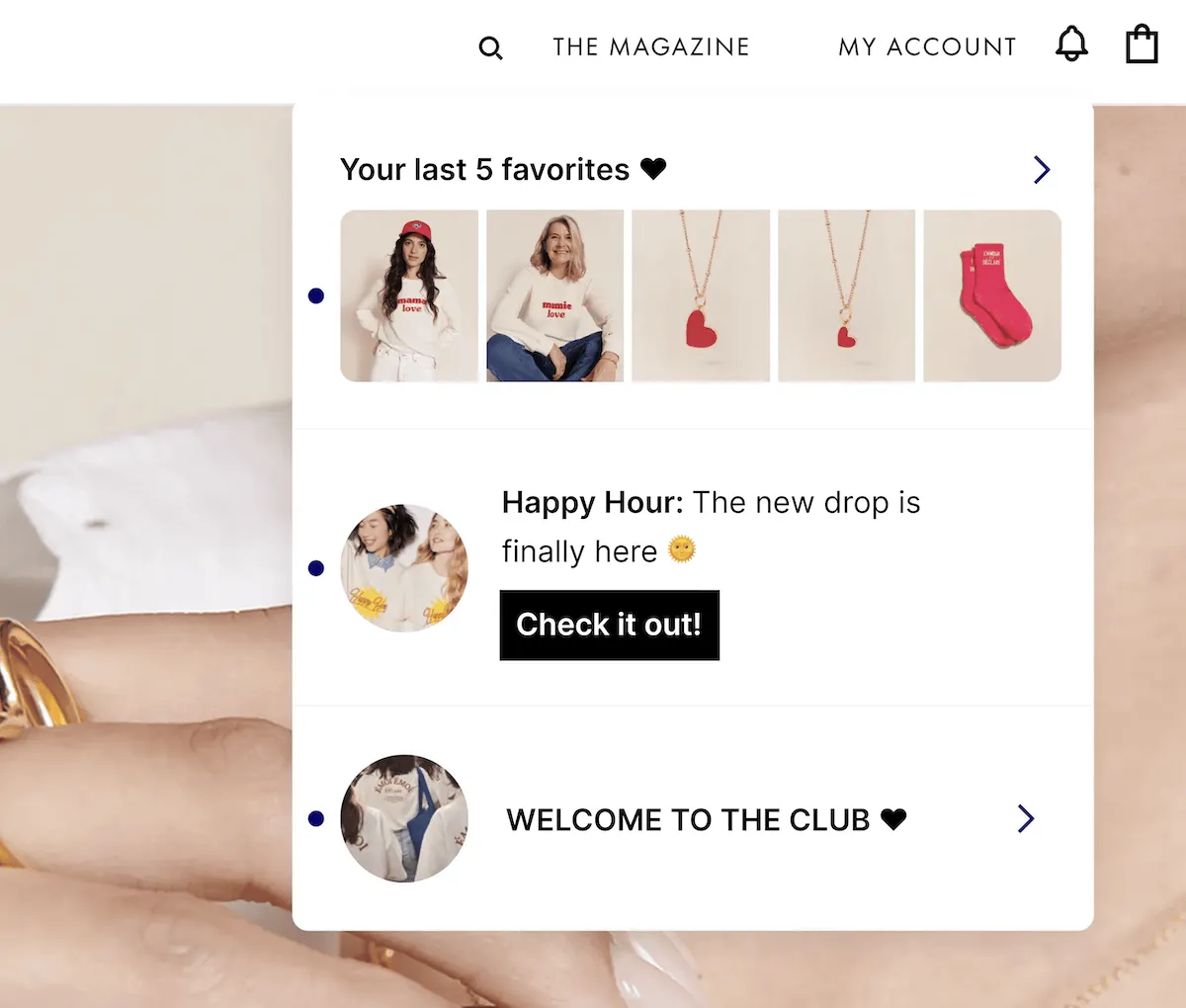list of ai product recommendations on a shopify store