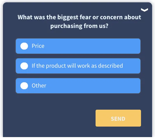 Cart abandonement survey example