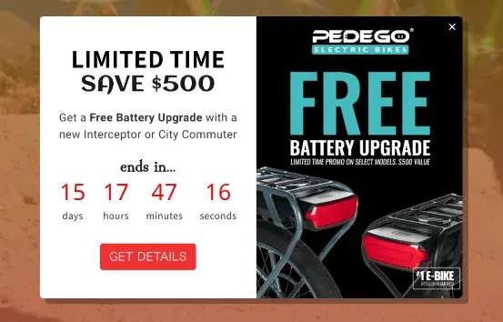 Time limited offer on a service