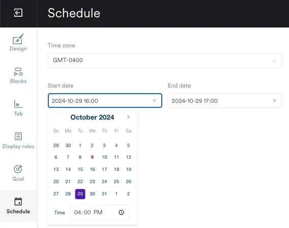 displaying campaign for one hour