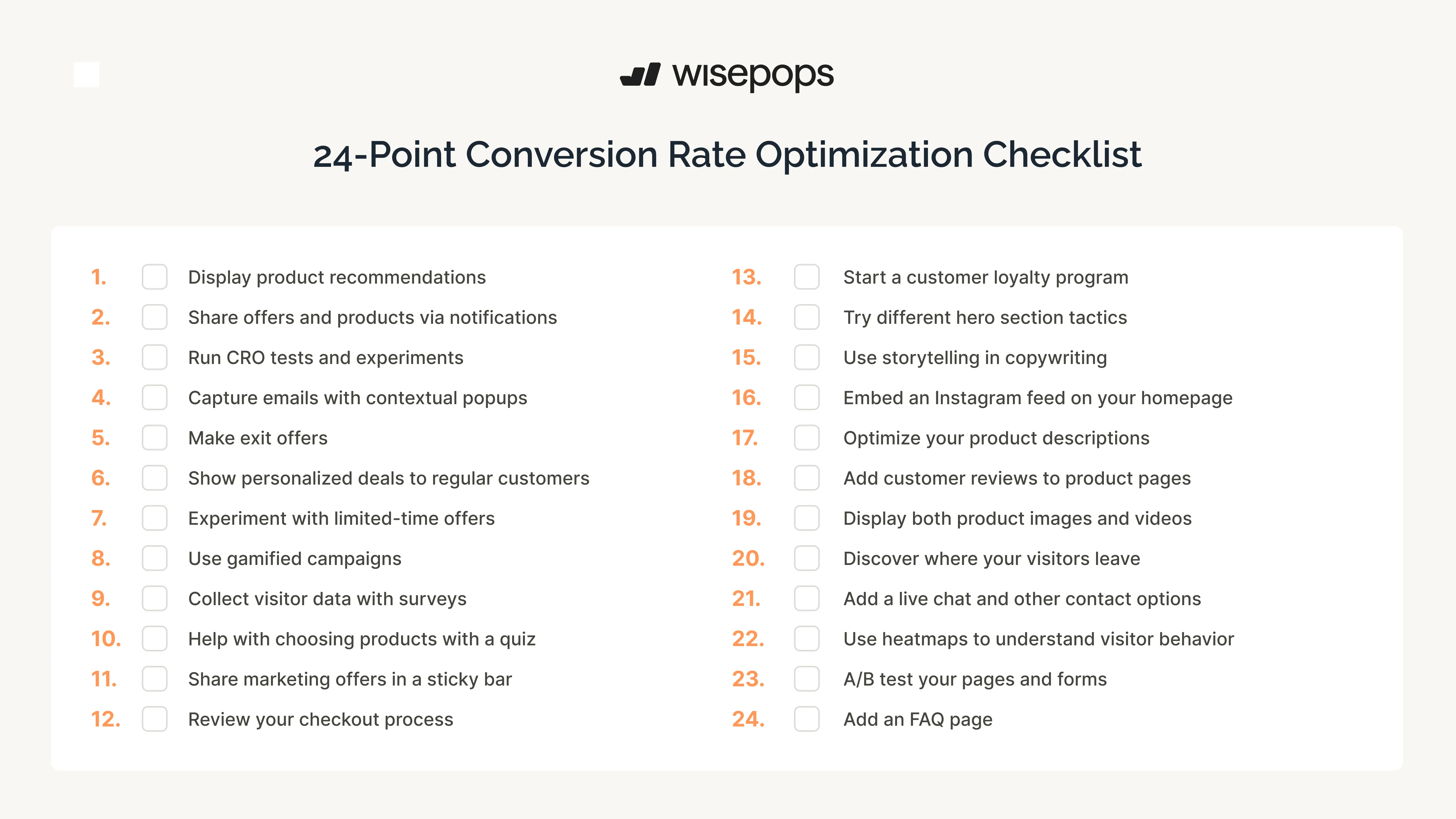 cro checklist