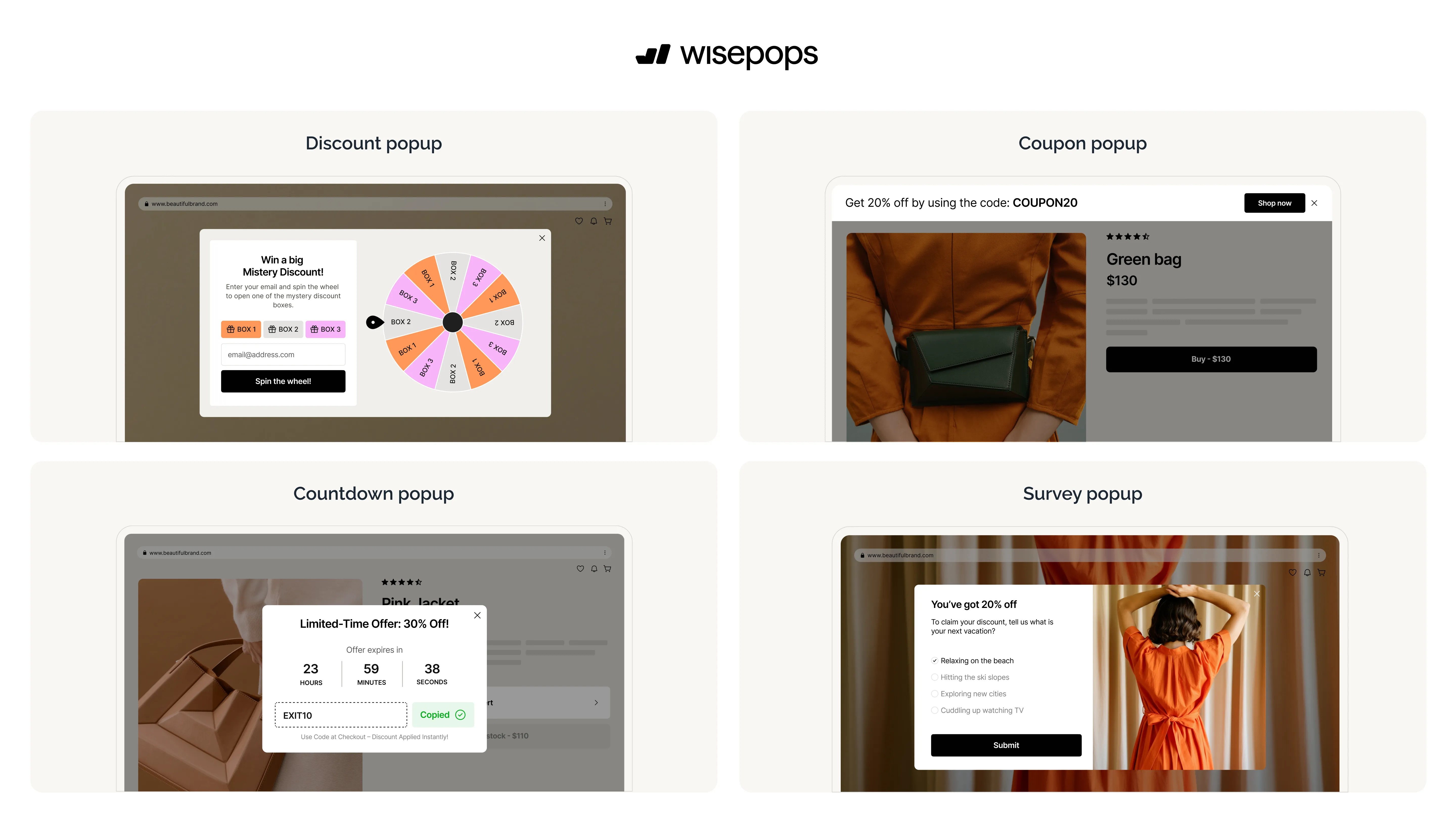 types of popups