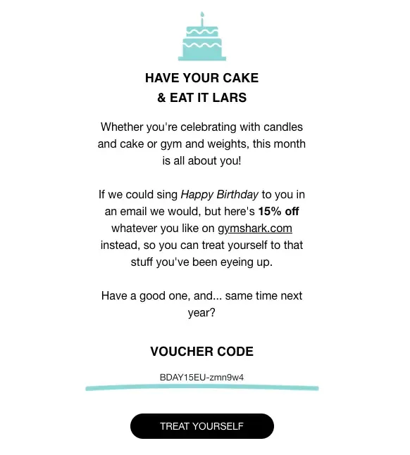 birthday coupon code idea
