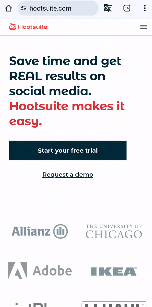mobile optimized b2b website
