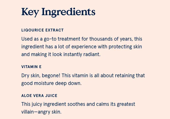 Blume ingredient list product description