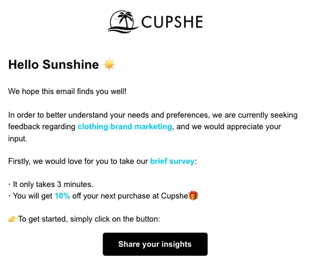 Survey discount example
