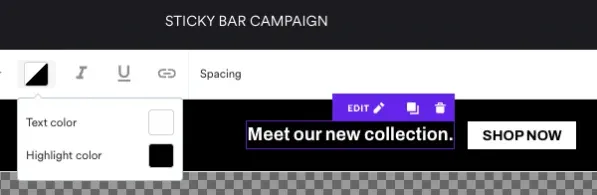 website bar customization
