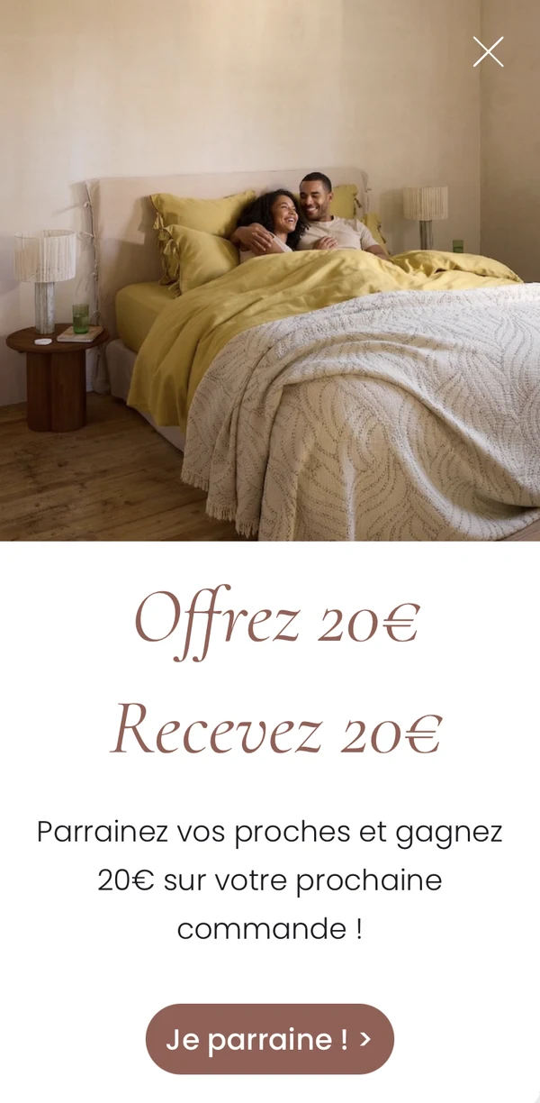 Madura referral popup: give 20 euros, get 20 euros