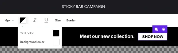 website bar customization colors font