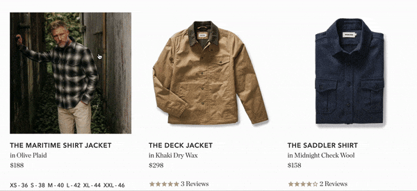 animated product thumbnails