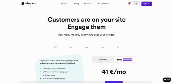 on click popup example wisepops