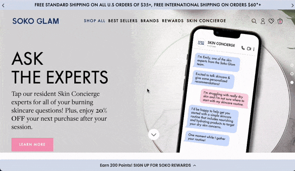 sticky bar for loyalty program