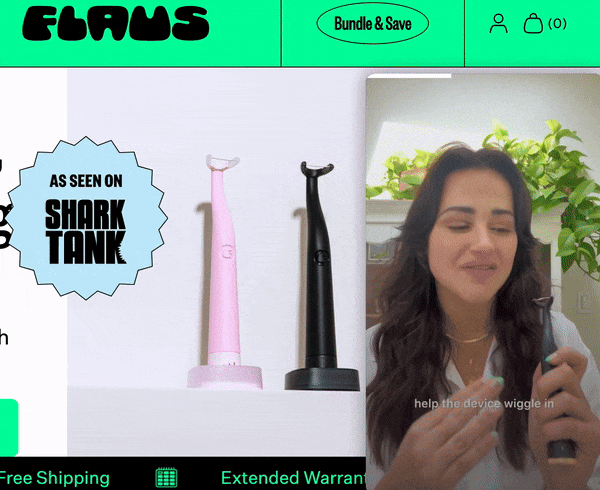 product video showcase on website