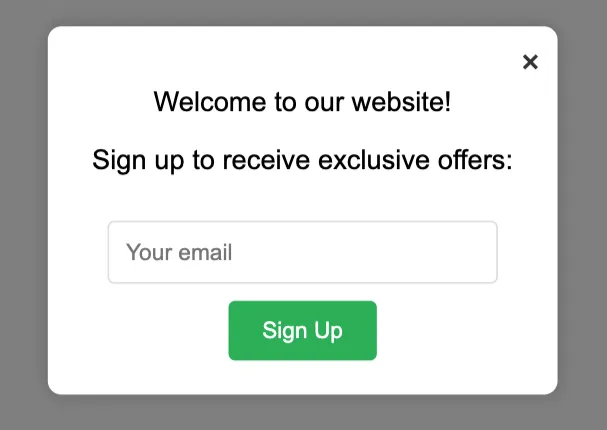 html popup