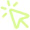 Lime-green computer cursor arrow with three sparkles, suggesting a click or interactive action.