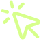 Lime-green computer cursor arrow with three sparkles, suggesting a click or interactive action.