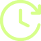 Light green clock with a circular counterclockwise arrow around it, indicating refresh/history.