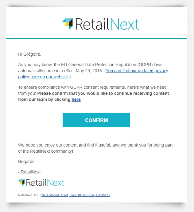 A repermission email example