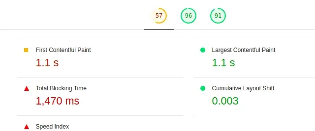 core web vitals values