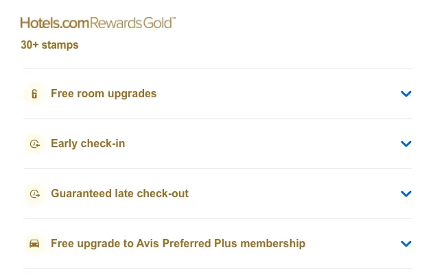Hotels.com Rewards Gold
