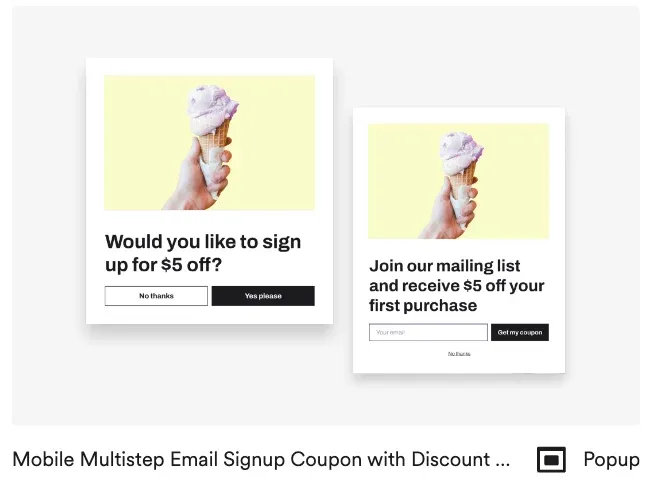 multistep popup template