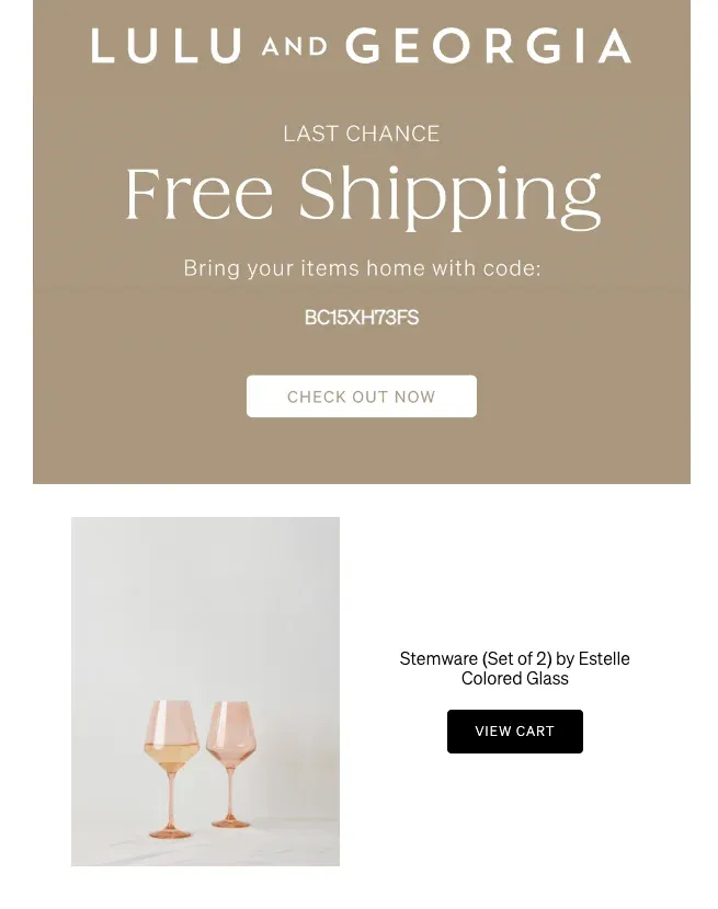 cart recovery email