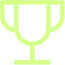 Lime-green outline of a trophy cup icon.