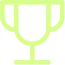 Lime-green outline of a trophy cup icon.