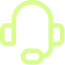 Lime green headset icon with attached microphone