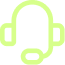 Lime green headset icon with attached microphone