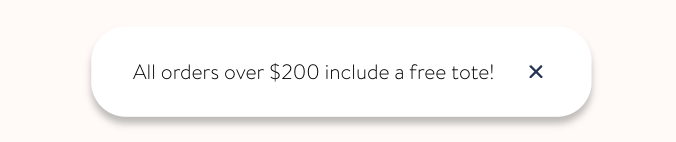 small website pop-up example