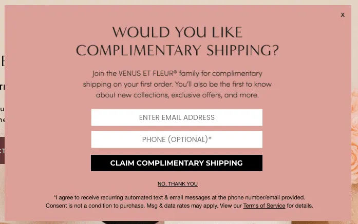 Free shipping lead magnet