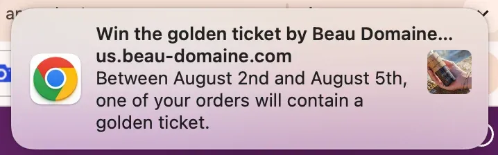 promotinal push notification example