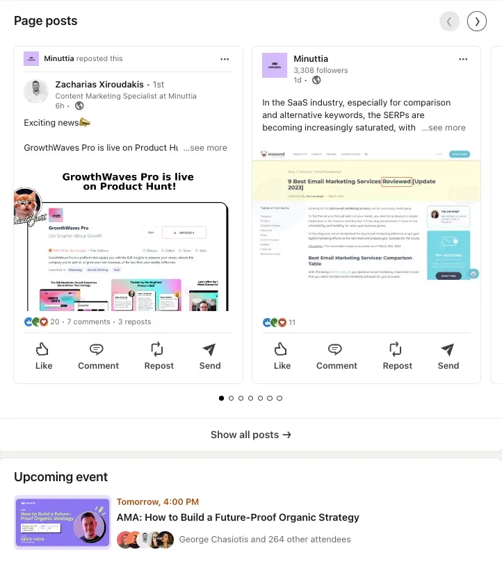 content from b2b company