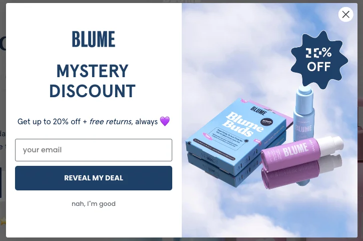 popup message example 5