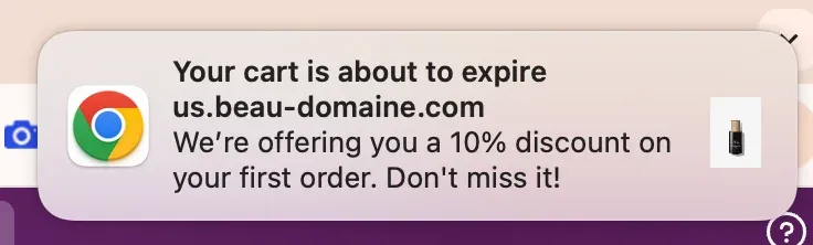 discount for cart recovery