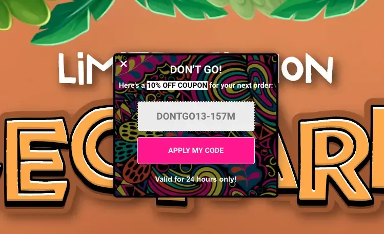 exit intent popup