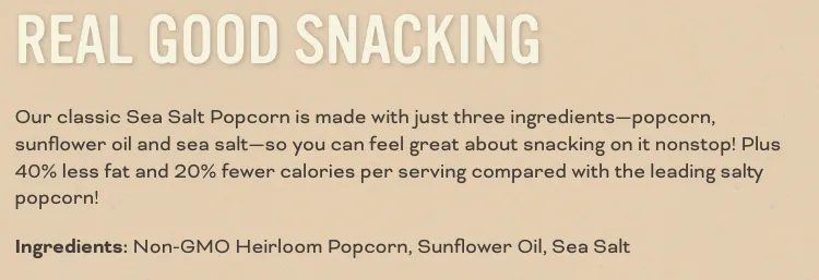 Pipcorn product description example