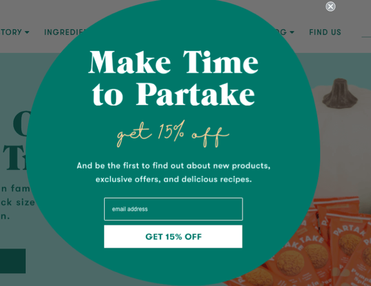 Partake Foods popup