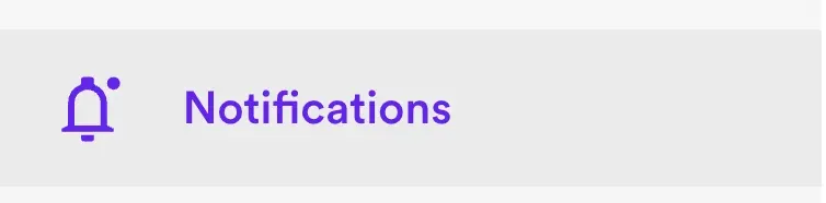 notifications menu item