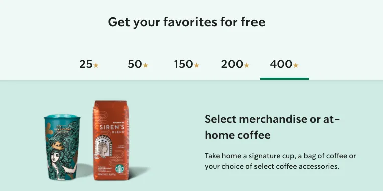 Starbucks rewards points