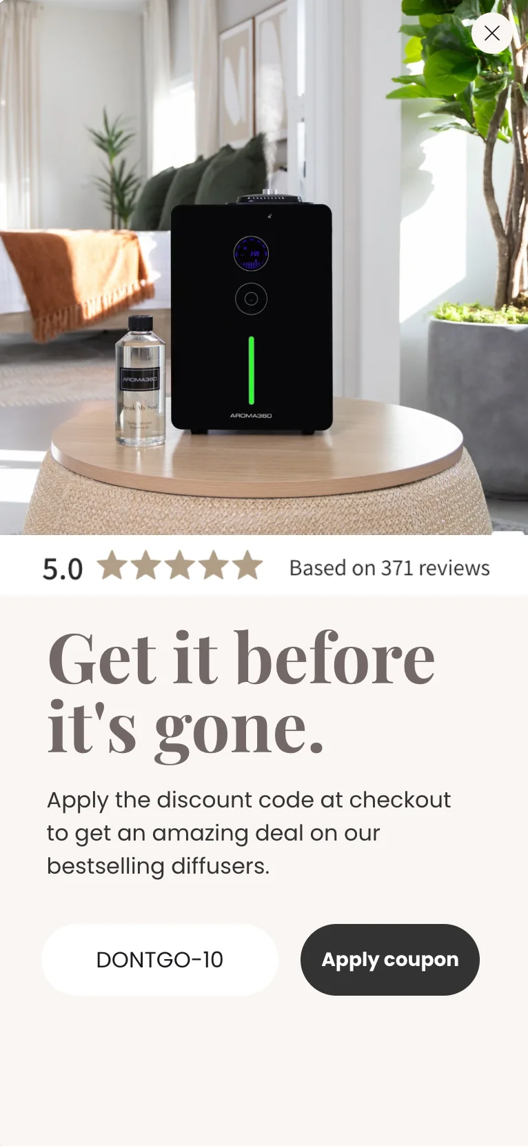 product promotion popup